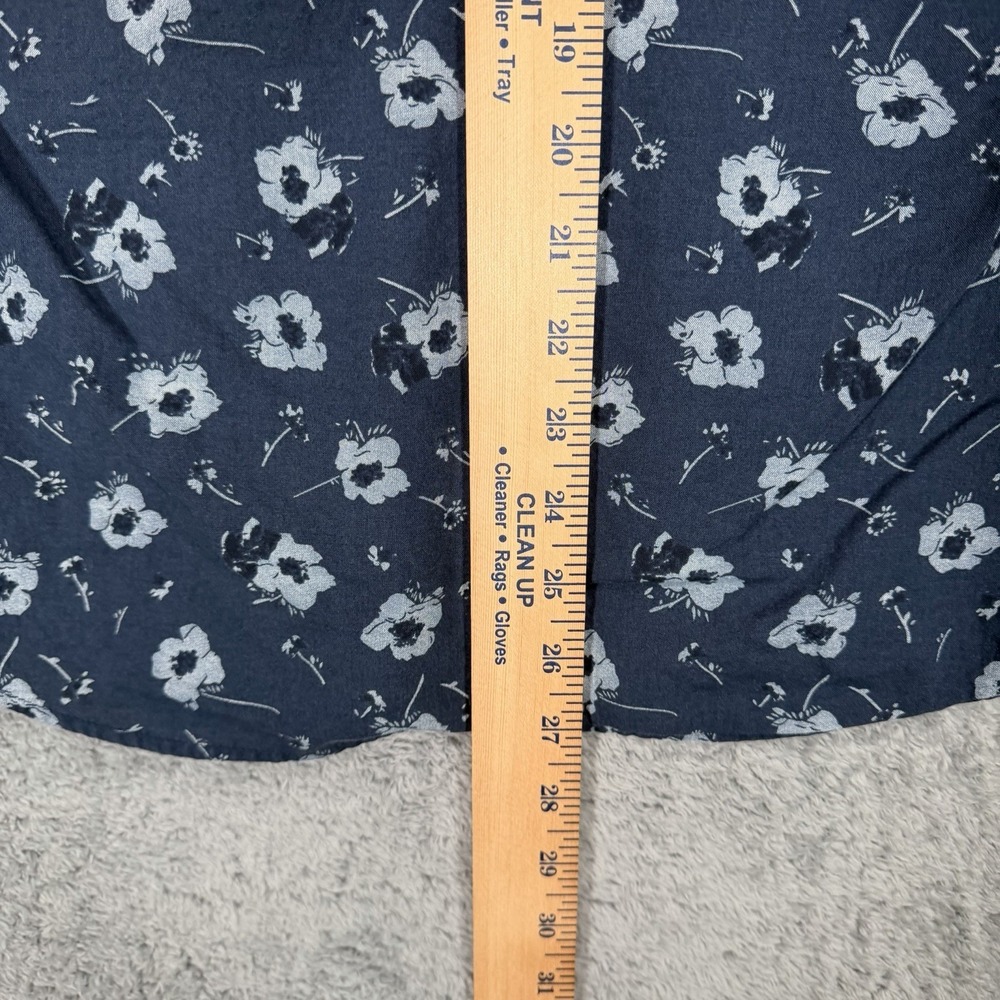 UNTUCKit Coolidge Shirt Mens M Blue 100% Cotton Floral Short Sleeve Button Up - Picture 7 of 8